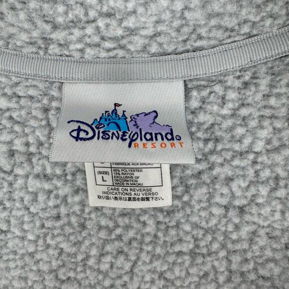 Disneyland Resort Gray Mickey Mouse & Minnie Embroidered Fleece Jacket Womens L - Picture 8 of 9